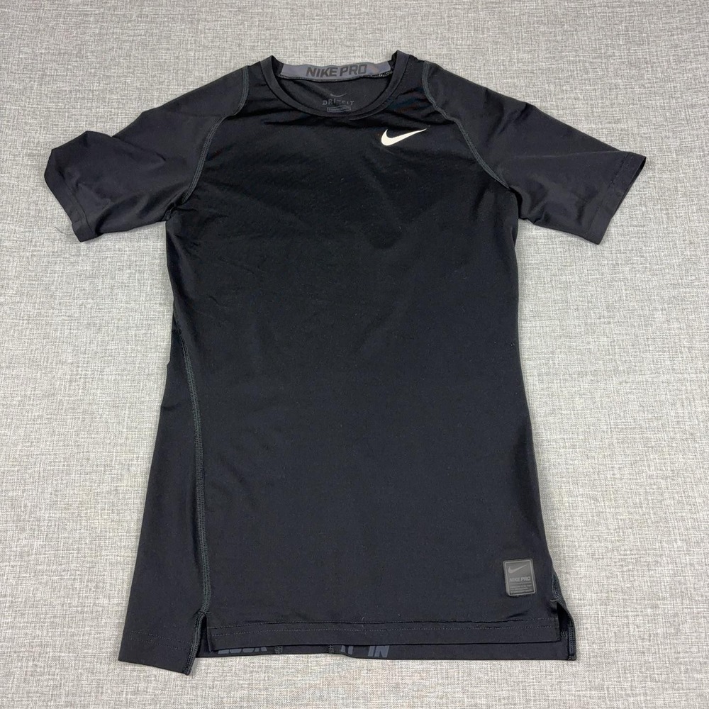 Nike Pro Dri-FIT Shirt Mens Medium Black Short Sleeve Compression Tee Athletic